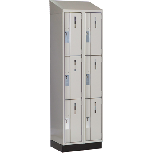 Casiers robustes Concorde, 3 niveaux, Bloc de 2, 24" x 18" x 82", Acier, Gris, Soud&eacute; (assembl&eacute;) Distribution Industrielle GC
