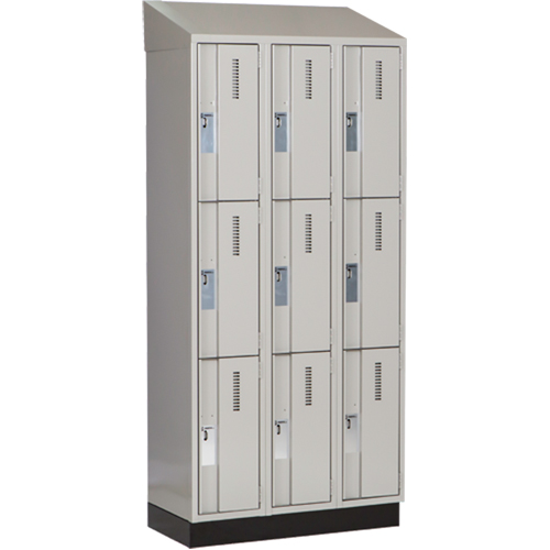 Casiers robustes Concorde, 3 niveaux, Bloc de 3, 36" x 18" x 82", Acier, Gris, Soud&eacute; (assembl&eacute;) Distribution Industrielle GC