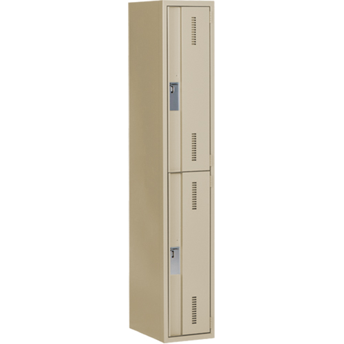 Concorde Heavy-Duty Lockers, 2 -tier, 12" x 18" x 72", Steel, Beige, Welded (Assembled) Distribution Industrielle GC