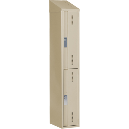 Casiers robustes Concorde, 2 niveaux, 12" x 18" x 78", Acier, Beige, Soud&eacute; (assembl&eacute;) Distribution Industrielle GC