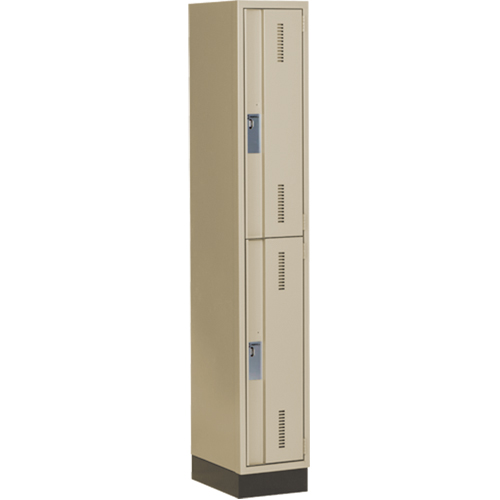 Casiers robustes Concorde, 2 niveaux, 12" x 18" x 76", Acier, Beige, Soud&eacute; (assembl&eacute;) Distribution Industrielle GC