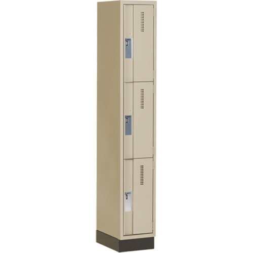 Casiers robustes Concorde, 3 niveaux, 12" x 18" x 76", Acier, Beige, Soud&eacute; (assembl&eacute;) Distribution Industrielle GC