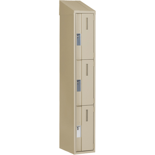 Casiers robustes Concorde, 3 niveaux, 12" x 18" x 78", Acier, Beige, Soud&eacute; (assembl&eacute;) Distribution Industrielle GC
