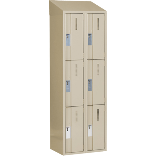 Casiers robustes Concorde, 3 niveaux, Bloc de 2, 24" x 18" x 78", Acier, Beige, Soud&eacute; (assembl&eacute;) Distribution Industrielle GC