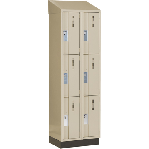 Casiers robustes Concorde, 3 niveaux, Bloc de 2, 24" x 18" x 82", Acier, Beige, Soud&eacute; (assembl&eacute;) Distribution Industrielle GC