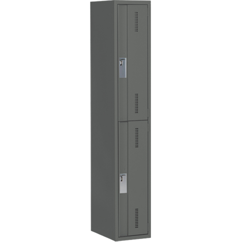 Concorde Heavy-Duty Lockers, 2 -tier, 12" x 18" x 72", Steel, Charcoal, Welded (Assembled) Distribution Industrielle GC