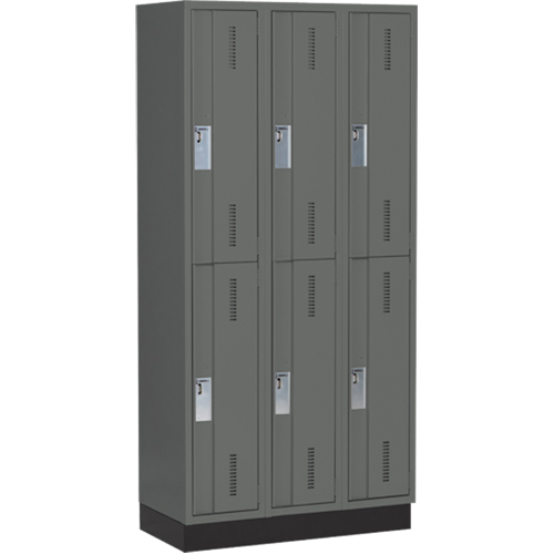 Casiers robustes Concorde, 2 niveaux, Bloc de 3, 36" x 18" x 76", Acier, Charbon, Soud&eacute; (assembl&eacute;) Distribution Industrielle GC