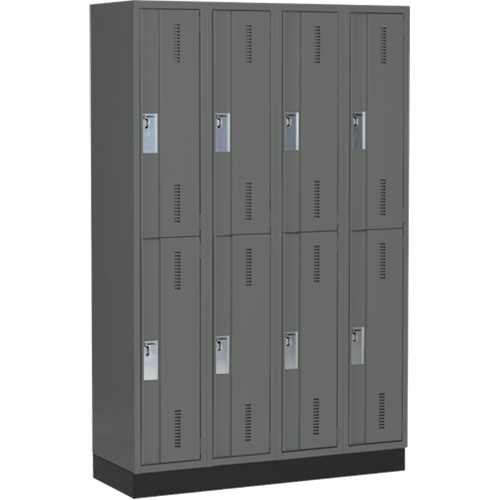 Casiers robustes Concorde, 2 niveaux, Bloc de 4, 48" x 18" x 76", Acier, Charbon, Soud&eacute; (assembl&eacute;) Distribution Industrielle GC