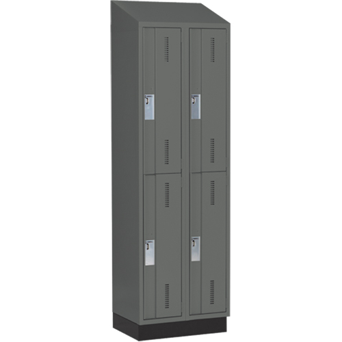 Casiers robustes Concorde, 2 niveaux, Bloc de 2, 24" x 18" x 82", Acier, Charbon, Soud&eacute; (assembl&eacute;) Distribution Industrielle GC