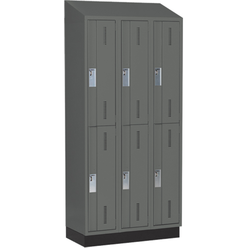 Casiers robustes Concorde, 2 niveaux, Bloc de 3, 36" x 18" x 82", Acier, Charbon, Soud&eacute; (assembl&eacute;) Distribution Industrielle GC