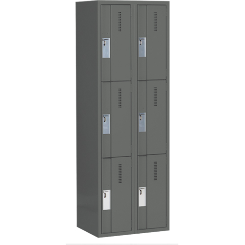 Casiers robustes Concorde, 3 niveaux, Bloc de 2, 24" x 18" x 72", Acier, Charbon, Soud&eacute; (assembl&eacute;) Distribution Industrielle GC