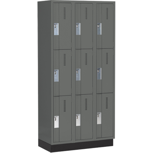 Casiers robustes Concorde, 3 niveaux, Bloc de 3, 36" x 18" x 76", Acier, Charbon, Soud&eacute; (assembl&eacute;) Distribution Industrielle GC