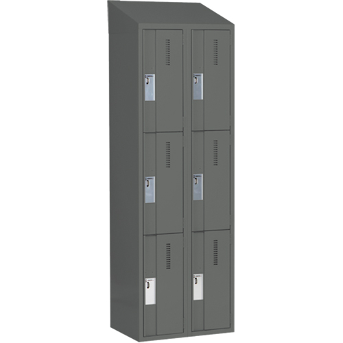 Casiers robustes Concorde, 3 niveaux, Bloc de 2, 24" x 18" x 78", Acier, Charbon, Soud&eacute; (assembl&eacute;) Distribution Industrielle GC