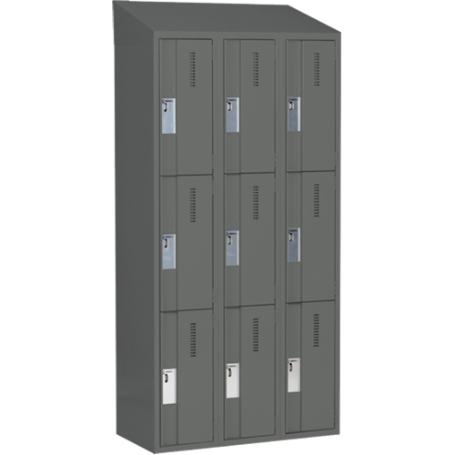 Casiers robustes Concorde, 3 niveaux, Bloc de 3, 36" x 18" x 78", Acier, Charbon, Soud&eacute; (assembl&eacute;) Distribution Industrielle GC