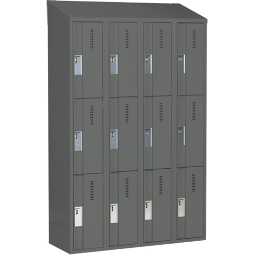 Casiers robustes Concorde, 3 niveaux, Bloc de 4, 48" x 18" x 78", Acier, Charbon, Soud&eacute; (assembl&eacute;) Distribution Industrielle GC