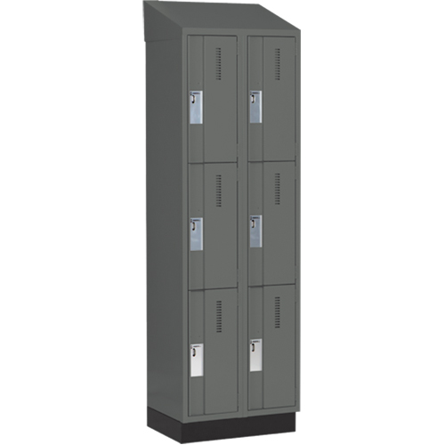 Casiers robustes Concorde, 3 niveaux, Bloc de 2, 24" x 18" x 82", Acier, Charbon, Soud&eacute; (assembl&eacute;) Distribution Industrielle GC