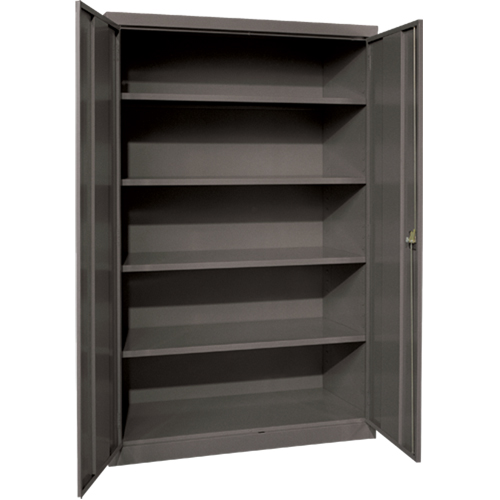 Armoires de rangement Hi-Boy profondes, Acier, 4 Tablettes, 72" h x 36" la x 24" P, Charbon Distribution Industrielle GC