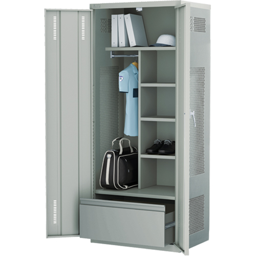 Casier de luxe pour &eacute;quipement, Acier, 36" la x 24" p x 72" h, Gris Distribution Industrielle GC