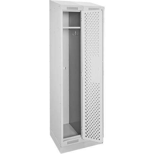 Clean Line Lockers, Bank of 2, 24" x 15" x 82", Steel, Grey, Rivet (Assembled), Perforated Distribution Industrielle GC