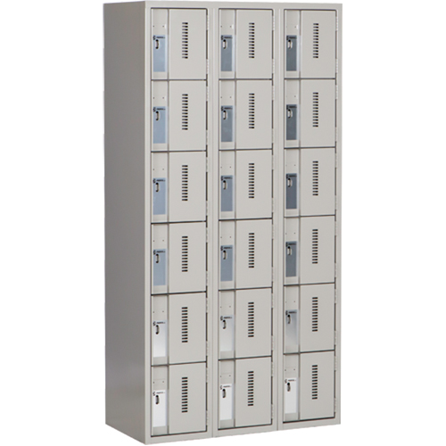 Casiers robustes Concorde, 6 niveaux, Bloc de 3, 36" x 18" x 72", Acier, Gris, Soud&eacute; (assembl&eacute;) Distribution Industrielle GC