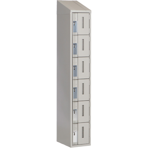 Concorde Heavy-Duty Lockers, 6 -tier, 12" x 18" x 78", Steel, Grey, Welded (Assembled) Distribution Industrielle GC