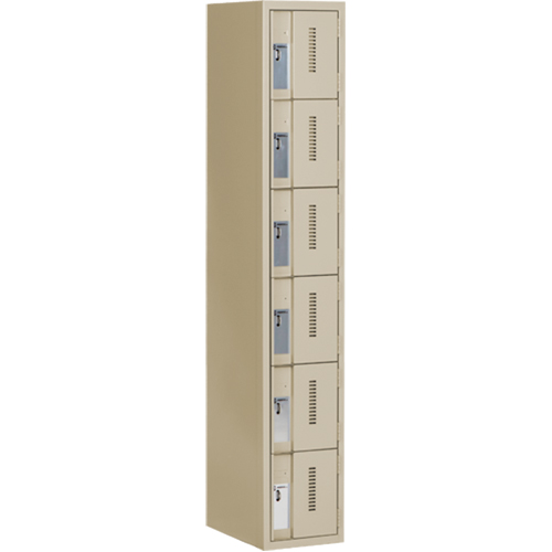 Casiers robustes Concorde, 6 niveaux, 12" x 18" x 72", Acier, Beige, Soud&eacute; (assembl&eacute;) Distribution Industrielle GC