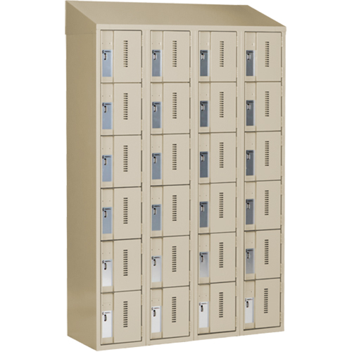 Casiers robustes Concorde, 6 niveaux, Bloc de 4, 48" x 18" x 78", Acier, Beige, Soud&eacute; (assembl&eacute;) Distribution Industrielle GC