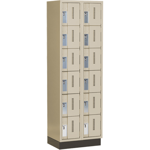 Casiers robustes Concorde, 6 niveaux, Bloc de 2, 24" x 18" x 76", Acier, Beige, Soud&eacute; (assembl&eacute;) Distribution Industrielle GC