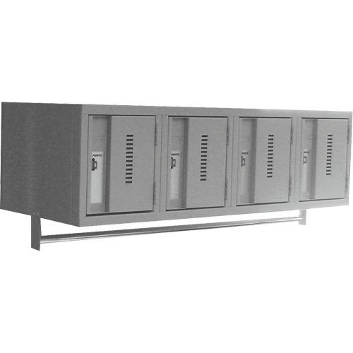 Wall Hung Lockers - Heavy Duty, Bank of 4, 18" x 12" x 12", Steel Distribution Industrielle GC