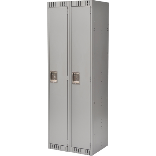 Lockers, Bank of 2, 24" x 18" x 72", Steel, Grey, Knocked Down Distribution Industrielle GC