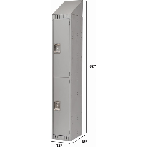 Casiers, 2 niveaux, 12" x 18" x 82", Acier, Gris, D&eacute;mont&eacute; Distribution Industrielle GC