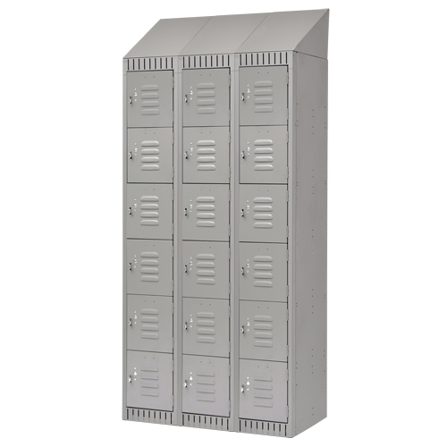 Casiers, 6 niveaux, Bloc de 3, 36" x 18" x 82", Acier, Gris, D&eacute;mont&eacute; Distribution Industrielle GC