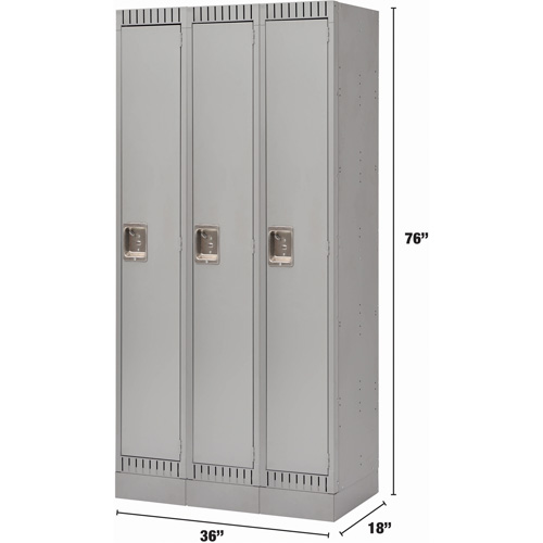Casiers, Bloc de 3, 36" x 18" x 76", Acier, Gris, D&eacute;mont&eacute; Distribution Industrielle GC