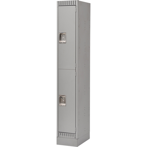 Lockers, 2 -tier, 12" x 18" x 76", Steel, Grey, Knocked Down Distribution Industrielle GC