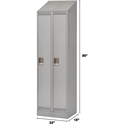 Casiers, Bloc de 2, 24" x 18" x 86", Acier, Gris, D&eacute;mont&eacute; Distribution Industrielle GC
