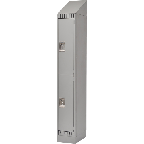 Assembled Lockers, 2 -tier, 12" x 18" x 72", Steel, Grey, Rivet (Assembled) Distribution Industrielle GC