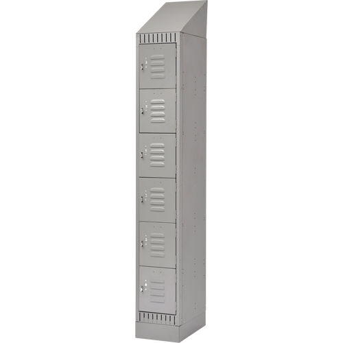 Lockers, 6 -tier, 12" x 18" x 86", Steel, Grey, Knocked Down Distribution Industrielle GC