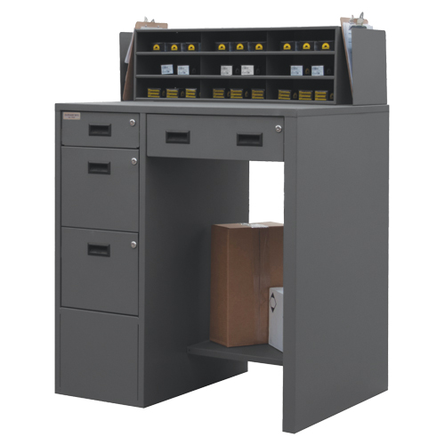 Bureau d'atelier, 39" la x 29" p x 53" h, Gris Distribution Industrielle GC