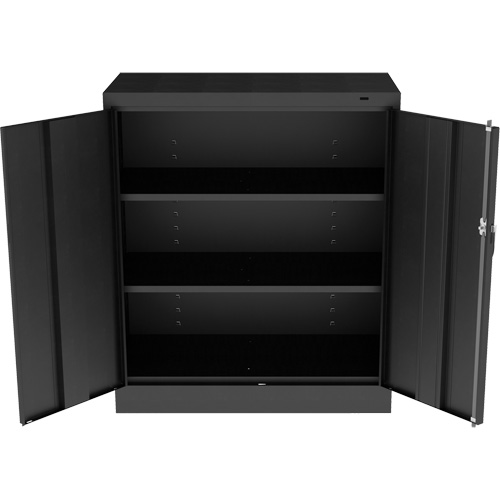 Armoire standard &agrave; hauteur de comptoir, Acier, 2 Tablettes, 42" h x 36" la x 18" P, Noir Distribution Industrielle GC