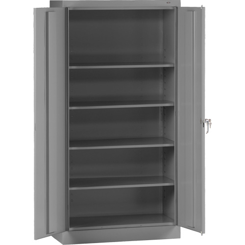 Armoire de rangement standard, Acier, 4 Tablettes, 72" h x 36" la x 18" P, Gris Distribution Industrielle GC