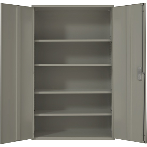 Armoire de rangement Hi-Boy tr&egrave;s large, Acier, 4 Tablettes, 72" h x 48" la x 24" P, Gris Distribution Industrielle GC