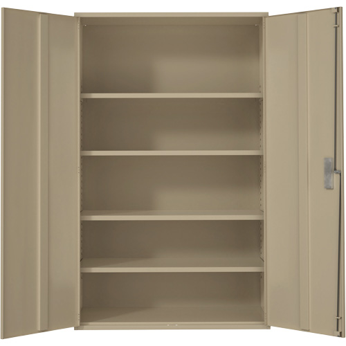 Armoire de rangement Hi-Boy tr&egrave;s large, Acier, 4 Tablettes, 72" h x 48" la x 24" P, Beige Distribution Industrielle GC