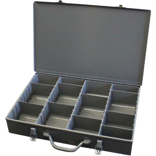 Boîtes en acier &agrave; compartiments &agrave; fond courb&eacute;, 17,875" la x 12" p x 3" h, 13 compartiments Distribution Industrielle GC