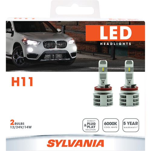Ampoule pour feu avant H11, DEL, 13,2 W/17 W, Blanc Distribution Industrielle GC