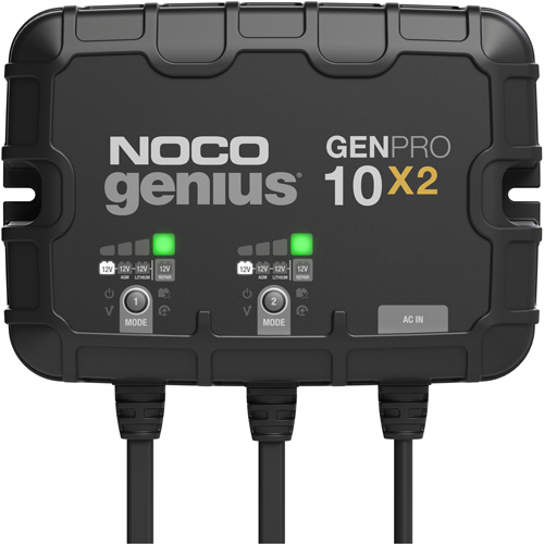 Chargeur de batterie embarqu&eacute; &agrave; 2 sorties de 20 amp&egrave;res GenPro10X2 Genius Distribution Industrielle GC