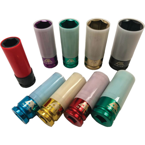 Jeu de douilles &agrave; chocs principales &agrave; paroi mince, 9 Morceaux, Prise de 1/2" Distribution Industrielle GC