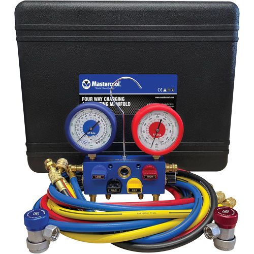 R134A 4-Way Aluminum Manifold Gauge Set Distribution Industrielle GC