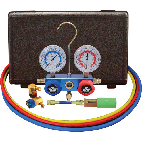 Automotive R134A 2-Way Manifold Gauge Set with Mini Dye Injector Distribution Industrielle GC