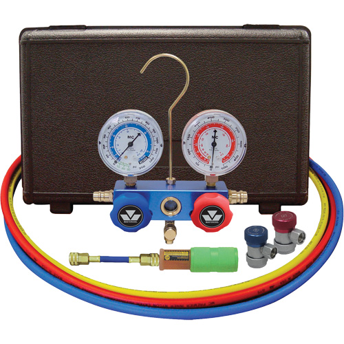 Jeu de manom&egrave;tres pour automobile avec mini-injecteur de colorant et coupleurs manuels Distribution Industrielle GC
