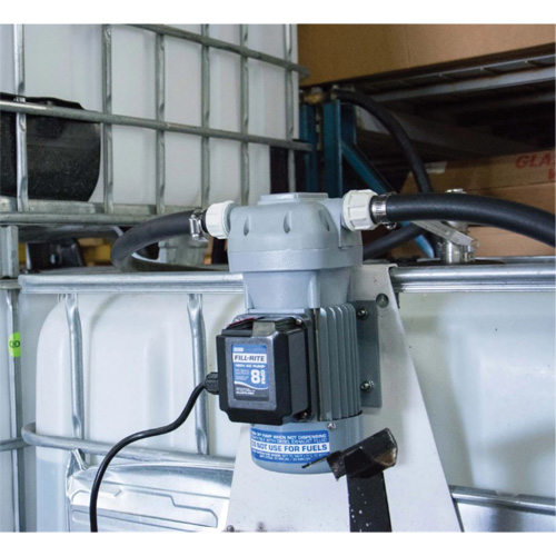 Pompe de transfert de fluide d'&eacute;chappement diesel (DEF) 115 V CA avec support pour cuve GRV et pistolet Distribution Industrielle GC